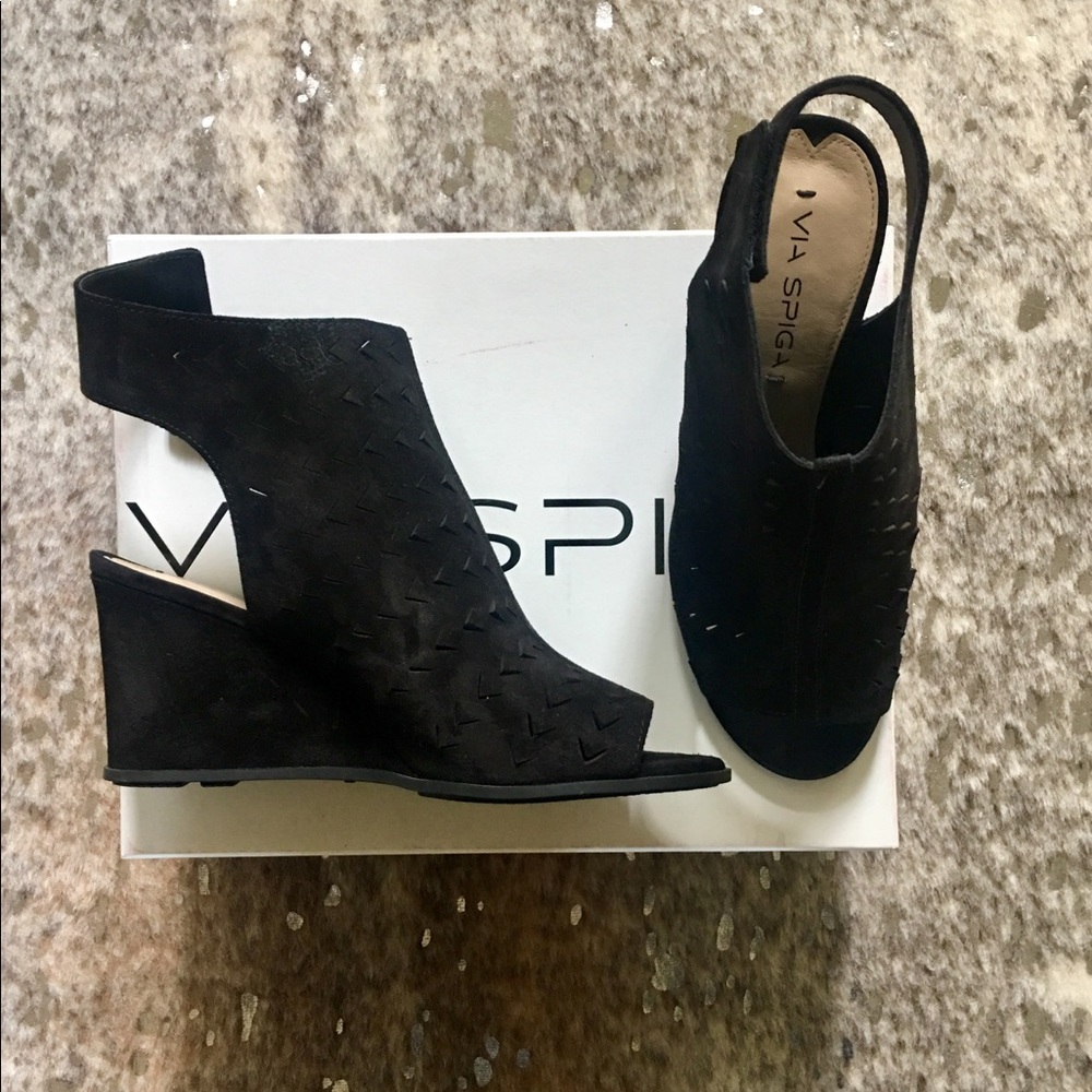 Vía Spiga, wedge open-toe sling back booties